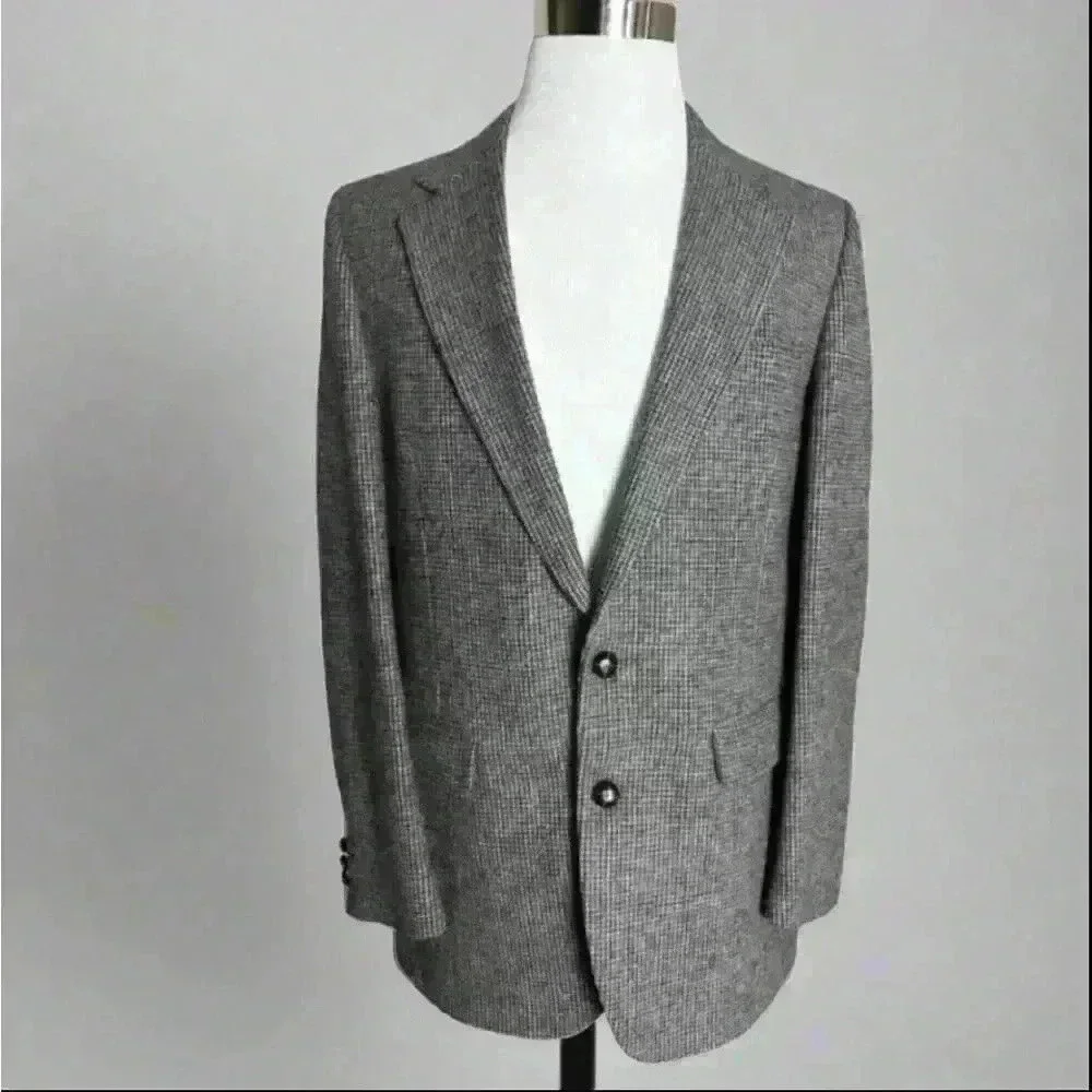 Mens Vintage Grey Stafford‎ 100% Virgin Wool Blazer
